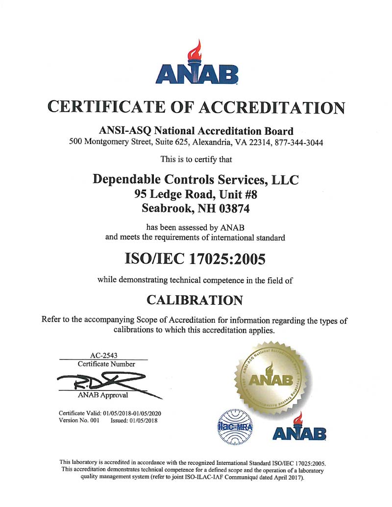 ANAB certificate